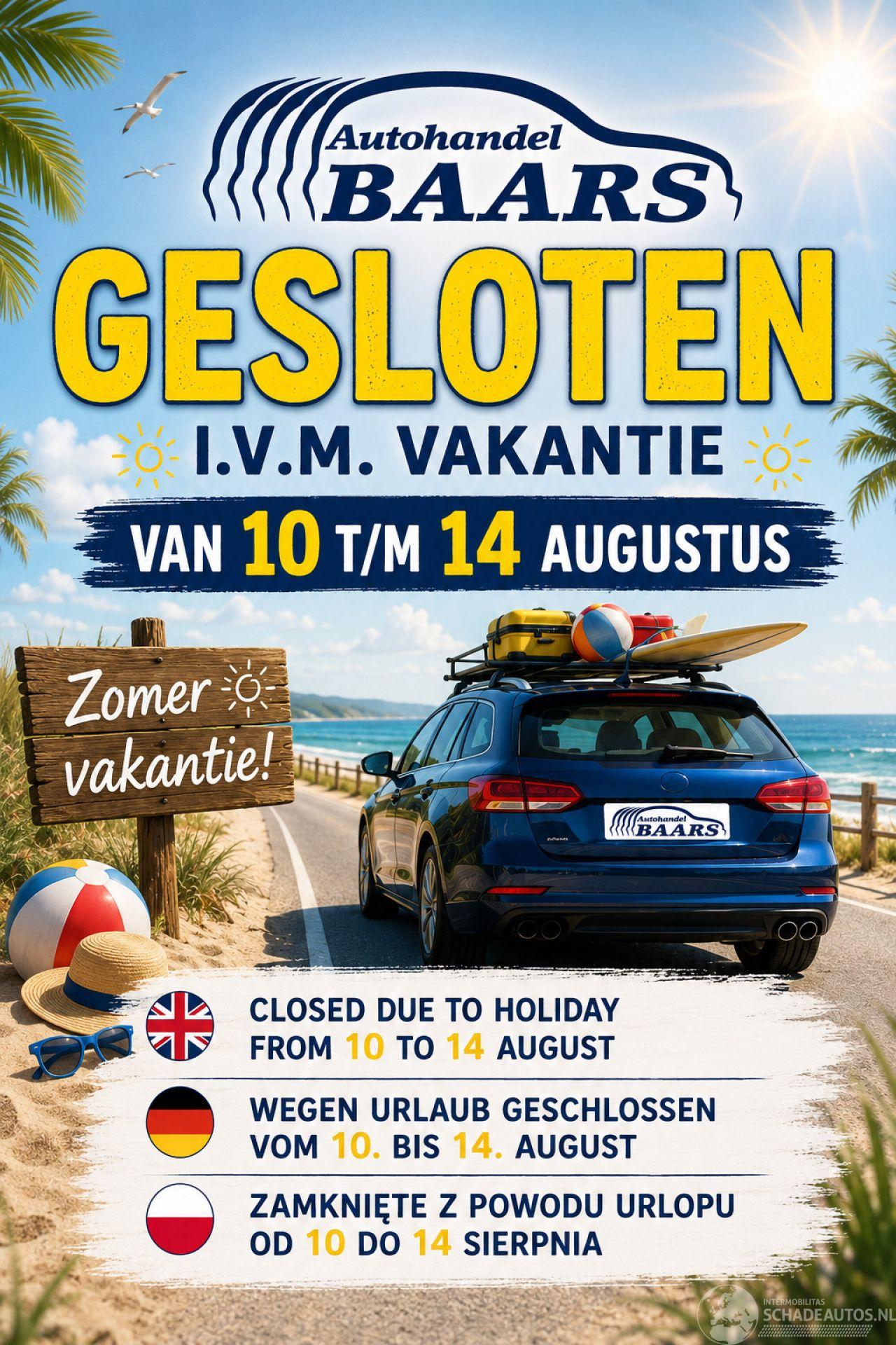Audi  MA 10 AUG T/M VRIJ 14 AUG GESLOTEN IVM VAKANTIE